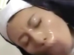 Japanese Teen Nun Does Bukkake