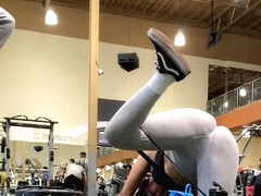 gym candid whore stretching