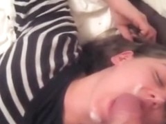 Cumming over her face
