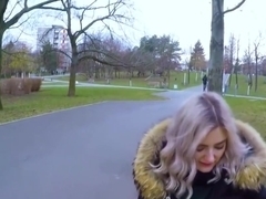 Pickup blonde ends with a Blowjob in public from the first person...
