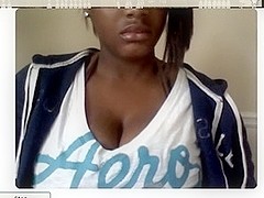 Huge ebony jugs exposed on a webcam