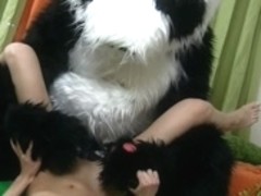 Sexy brunette hair playgirl fucking with kind Panda bear