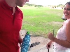 Arousing petite latina gets anughty at golf match