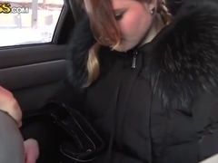 Cool car blowjob by ten prostitute Anika for a lot of cash