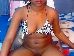 Homemade webcam video with me touching my ebony twat