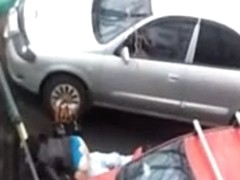 Couple fucking in the car parking