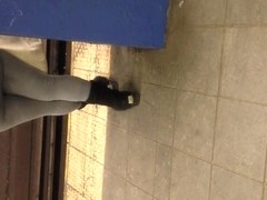 Candid Booty on Train Platform