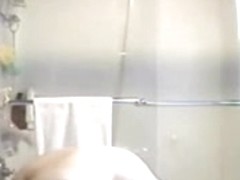 My girlfriend in bathroom caught by hidden cam