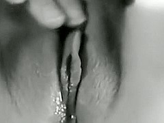 A sensual black & white masturbating video
