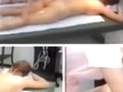 Curvy Japanese bimbo caught in spy cam erotic massage video