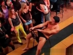 Hot babes abusing sexy stripper