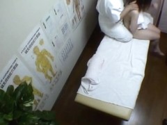 Skillful masseur doing Japanese pussy massage voyeured