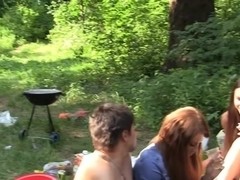 Party in the woods over sexy sex