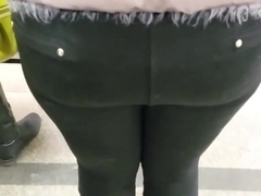 Tight round ass in black pants