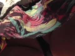 Erotic darksome panty on a new booty upskirt