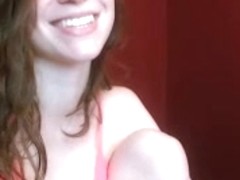 Sucking a fat dildo on webcam