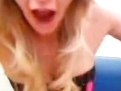 Naughty blonde masturbates on webcam