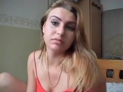 Lovely blonde shows pussy on webcam