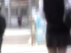 Amusing long-legged oriental slut is standing tall during instant sharking attack