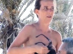 incredible beach topless french girl tunesia