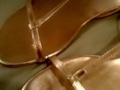 gold sandals palying