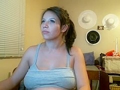 Huge Pregnant Belly On Webcam
