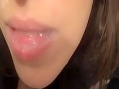 Beautiful french girl gives blowjob on the toilet