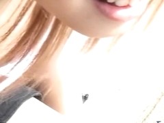 Japanese voyeur video with sexy cleavage and horny nipples