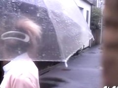 Two sexy nurses having sharking experience during very rainy day