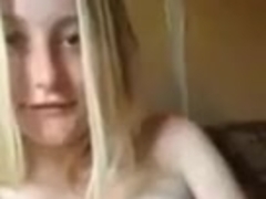 blonde teen teasing for her private periscope and shows tits