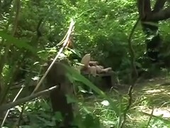 Japanese girl stripped nude and touched in the woods