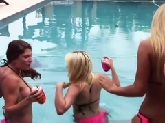 Pool party teens spunked