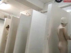 Nice looking broads showing everything on a voyeur bath cam