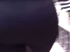 Squeezable ass blonde bitch walking the streets voyeur candid vid