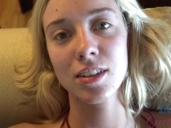 Pretty blonde girlfriend gets a facial