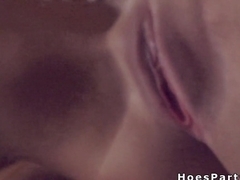Hot babes pov banged at class party