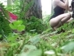 Italian drilled by voyeur dude in forest
