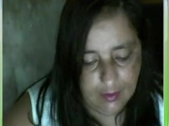 Busty bbw wife shows and massages her tits on web chat