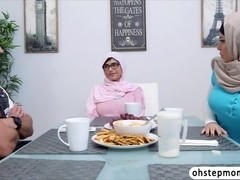 Mia Khalifas threesome hot sex scene with her Stepmom Julianna