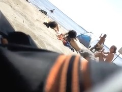 Hidden spy cam on the beach caught nudist teens at camp