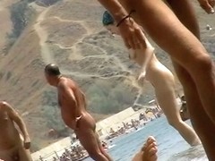 Beach porn compilation with five or six bitches walking around