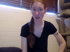 Hot Natural Hairy Redhead Masturbates Solo to Orgasm Part 01