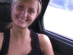 Car sex with young horny girl