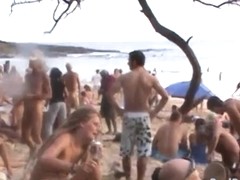 Awesome hairy pussy video made on the nudist beach