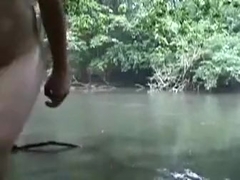 Creek swimming in nature's garb skinnydip