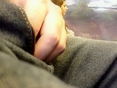 Jerking off on a moving train
