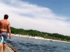 Candid Bikini Beach Butt Ass West Michigan Booty Postcard