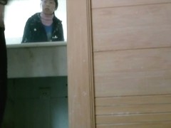 Pontytail Asian in public WC dirty dark pussy swabin' papertowel