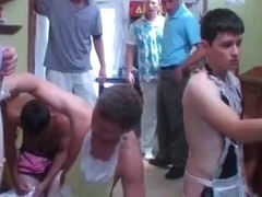 College fraternity wannabe giving his first gay blowjob