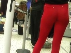 Girl In Red Tight Pants